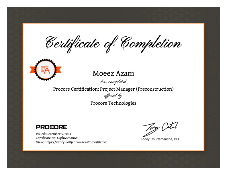 Procore — Project Manager (Preconstruction)